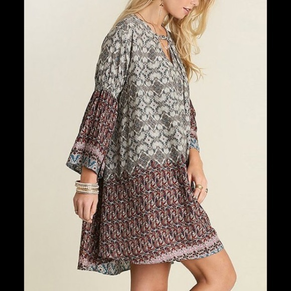 Umgee Dresses & Skirts - Umgee Bohemian Mini Dress Sz M